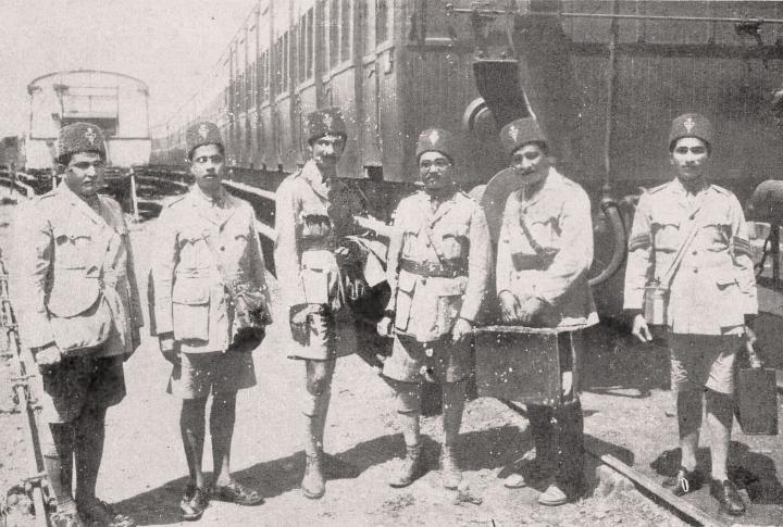 Volunteers who travelled to Saurashtra, Gujarat, during the 1927 floods. Photo: Courtesy of Hussain Jasani (IIS, London).